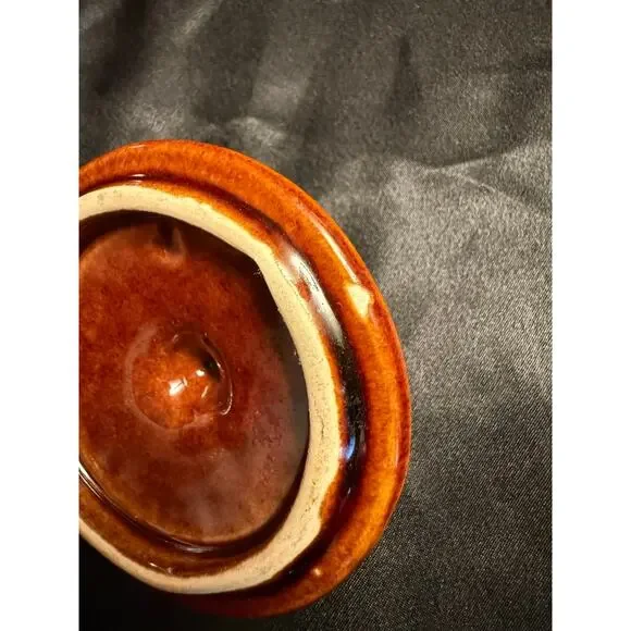 Vintage 60’s Hull Brown Drip Glaze sugar bowl with lid 5” - Picture 4 of 7